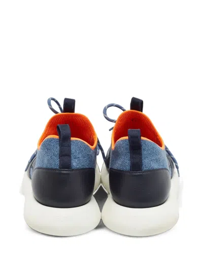 Pre-owned Hermes Duel Knit Sneakers In Blue