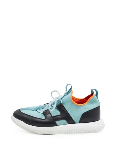 Pre-owned Hermes Duel Sneakers In Blue