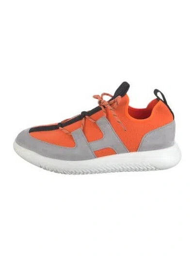 Pre-owned Hermes Duel Sneakers In Orange