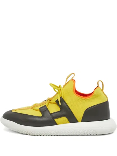 Pre-owned Hermes Duel Sneakers In Yellow