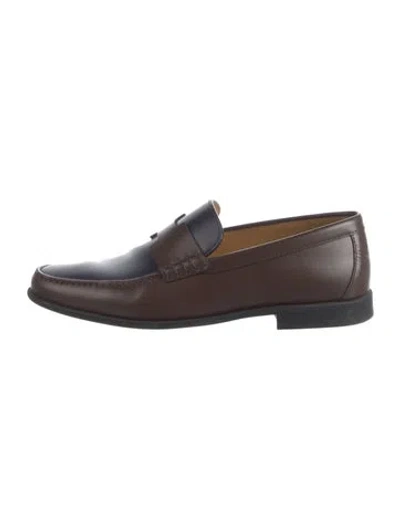 Pre-owned Hermes Duke Leather Dress Loafers In Multi