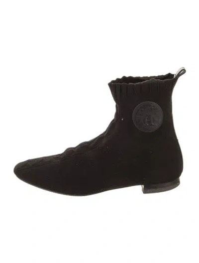 Pre-owned Hermes Duo Boots In Black