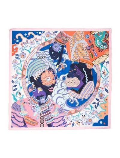 Pre-owned Hermes Duo Cosmique Silk Scarf W/ Tags In Pink