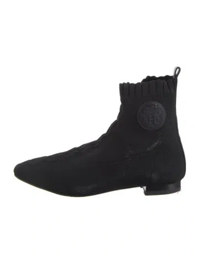 Pre-owned Hermes Duo Leather Trim Embellishment Chelsea Boots In Black