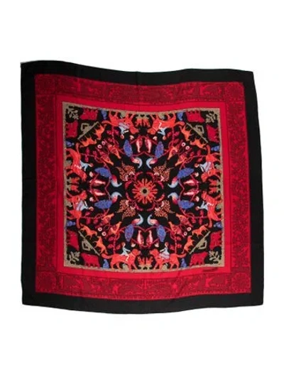 Pre-owned Hermes Early America Cashmere Shawl In Red