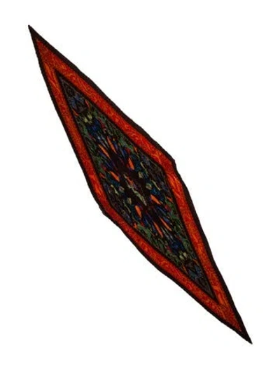 Pre-owned Hermes Early America Silk Plissé Scarf In Brown