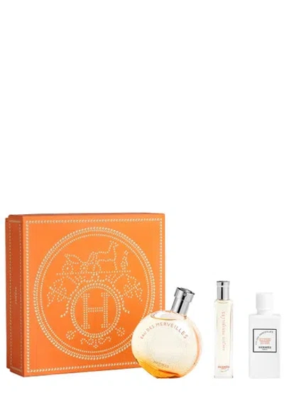 Hermes Hermès Eau Des Merveilles Eau De Toilette Gift Set 50ml In White