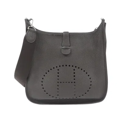 Pre-owned Hermes Ebene Taurillon Clemence Leather Shoulder Bag ()