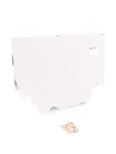 Pre-owned Hermes Echappee Diamond Ring In Gold