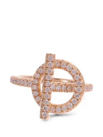 Pre-owned Hermes Echappée Diamond Ring In Pink