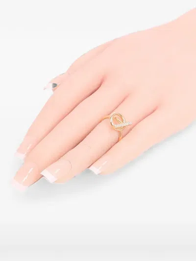 Pre-owned Hermes Echappee Diamond Ring In Pink