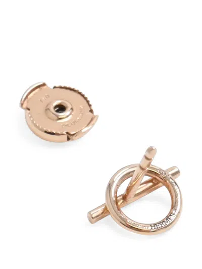 Pre-owned Hermes Échappée Earrings In 粉色