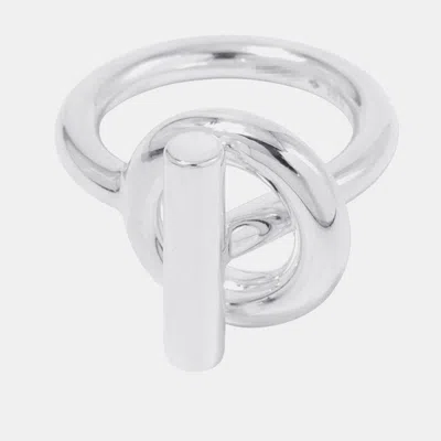 Pre-owned Hermes Echappee Silver 925 Ring Mm Eu 51