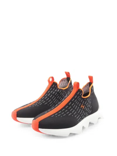 Pre-owned Hermes Eclair Slip-on Sneakers In Black