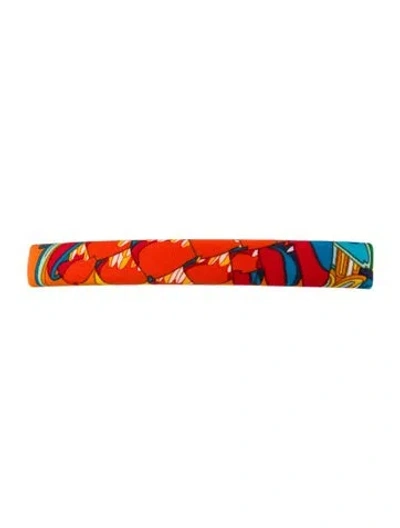 Pre-owned Hermes Eclipse Hair Clip In Orange