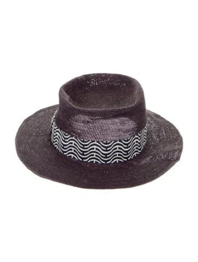Pre-owned Hermes Ecume Straw Hat In Purple