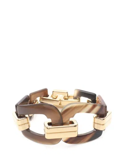 Pre-owned Hermes Écuyère Buffalo Horn Bracelet In Brown