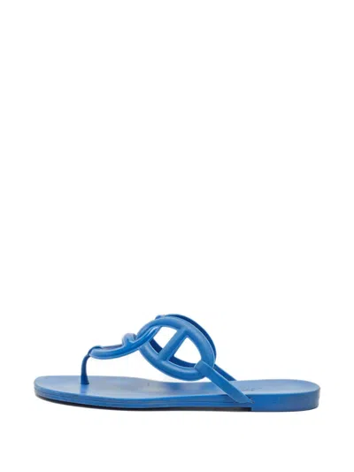 Pre-owned Hermes Egerie Cut-out Sandals In Blue
