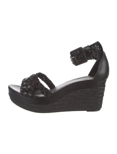 Pre-owned Hermes Elda H Logo Espadrilles In Black