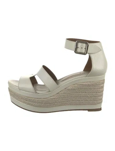 Pre-owned Hermes Elda H Logo Espadrilles In White