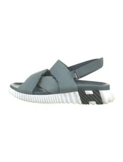Pre-owned Hermes Electric H Logo Sandals In Green