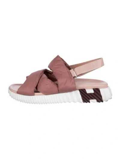 Pre-owned Hermes Electric H Logo Sandals In Pink