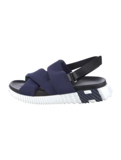 Pre-owned Hermes Electric Neoprene Sandals In Blue