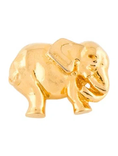 Pre-owned Hermes Elephant Pin Brooch In Multi