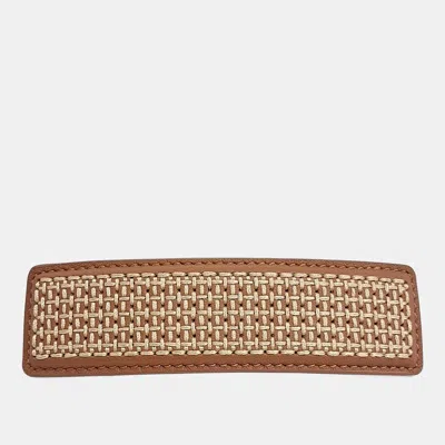 Pre-owned Hermes Elisa Hair Clip In Brown