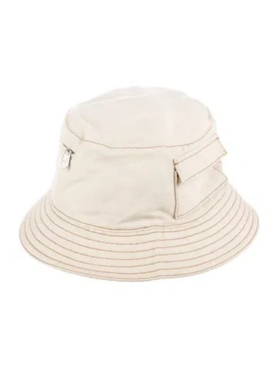 Pre-owned Hermes Elvis Pocket Bucket Hat In Neutral
