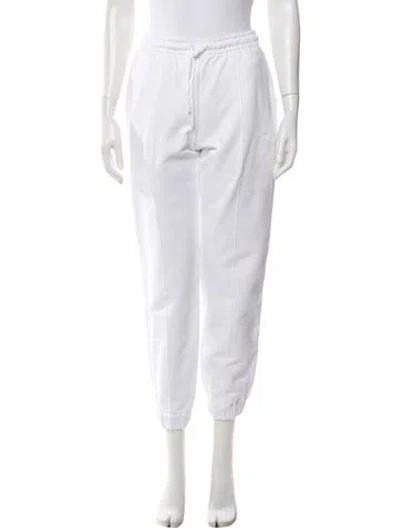Pre-owned Hermes Embroidered Accent Sweatpants In White