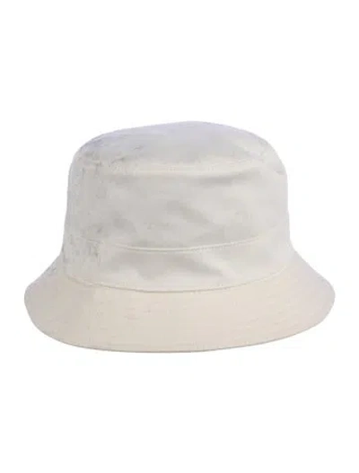 Pre-owned Hermes Embroidered Bucket Hat In White