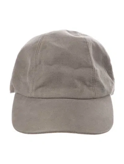 Pre-owned Hermes Embroidered H Miles Baseball Cap In Gray