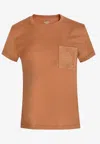 Hermes Embroidered Pocket T-shirt In Brown