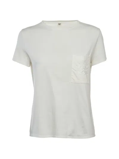 Pre-owned Hermes Embroidered Pocket T-shirt In White