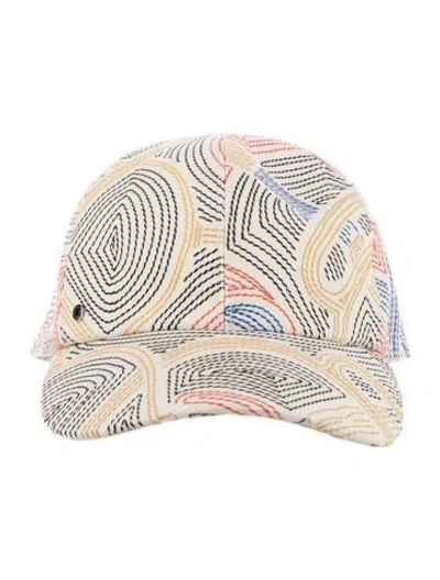 Pre-owned Hermes Embroidered Tess Cap In Neutrals