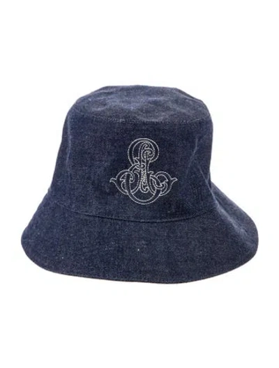 Pre-owned Hermes Emile Denim Bucket Hat In Blue