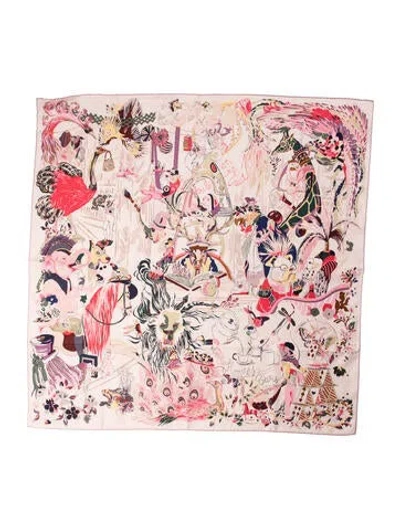 Pre-owned Hermes Emile Et Une Nuit Silk Scarf W/ Tags In Pink