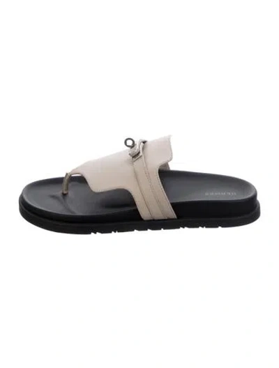 Pre-owned Hermes Empire Leather Flip Flops In Multicolor