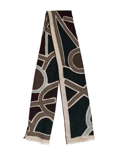 Pre-owned Hermes En Trace Cashmere Scarf In Brown