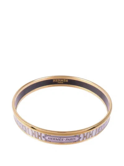 Pre-owned Hermes Enamel Bangle In Gold
