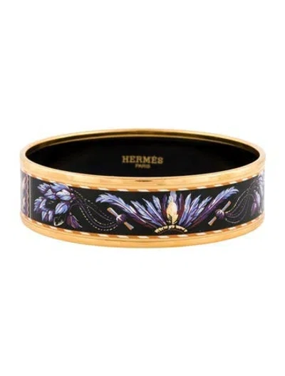Pre-owned Hermes Enamel Brazil Bangle Bracelet, 7.5" In Multi