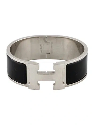 Pre-owned Hermes Enamel Clic Clac H Bangle Bracelet, 6.25" In Multi