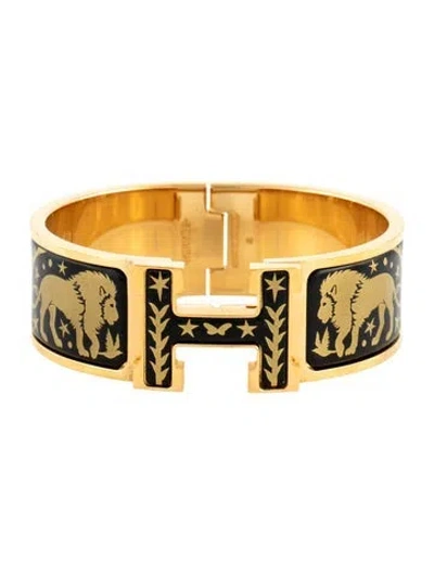 Pre-owned Hermes Enamel Clic Clac H Bangle Bracelet, 6.25" In Multi
