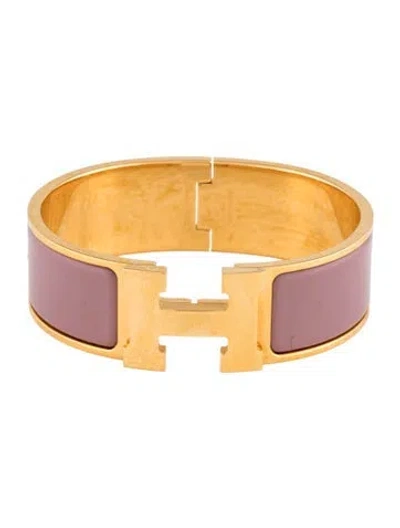 Pre-owned Hermes Enamel Clic Clac H Bangle Bracelet, 6.75" In Multi