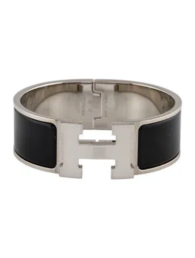 Pre-owned Hermes Enamel Clic Clac H Bangle Bracelet In Multi