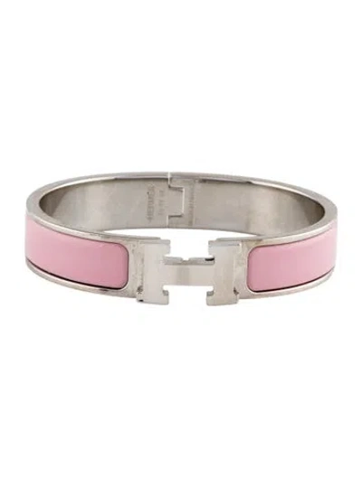 Pre-owned Hermes Enamel Clic Clac H Bracelet, 6" In Multi