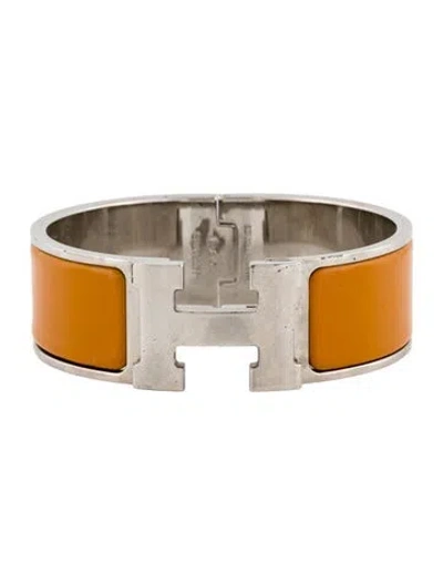 Pre-owned Hermes Enamel Clic Clac H Bracelet, 6.75" In Multi