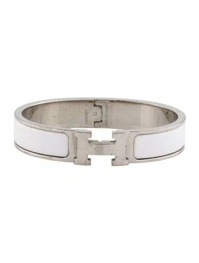 Pre-owned Hermes Enamel Clic H Bangle, 6.5" In Multi