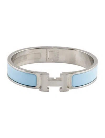 Pre-owned Hermes Enamel Clic H Bangle Bracelet, 6.25" In Multi